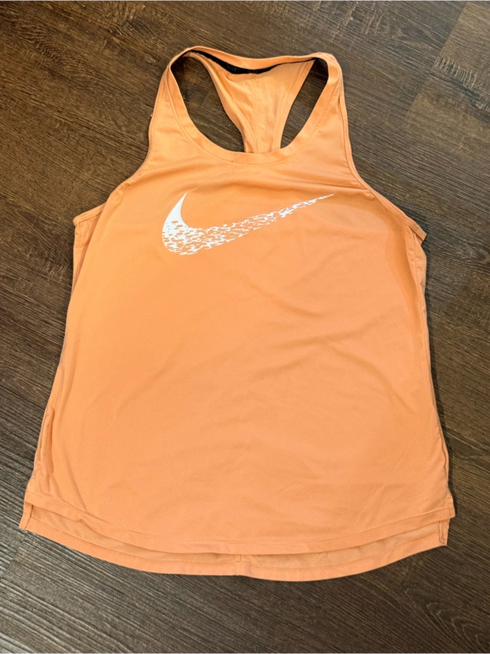 Nike Orange Girls Racerback One-Piece tank with White Swoosh
